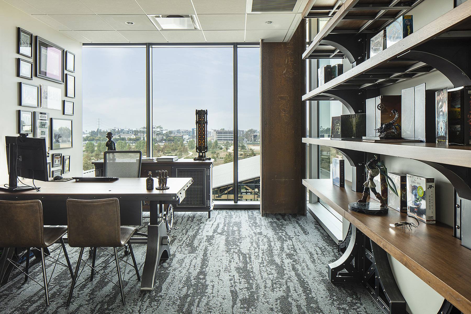 NexaCraft Studio modern office with awards and professional workspace
